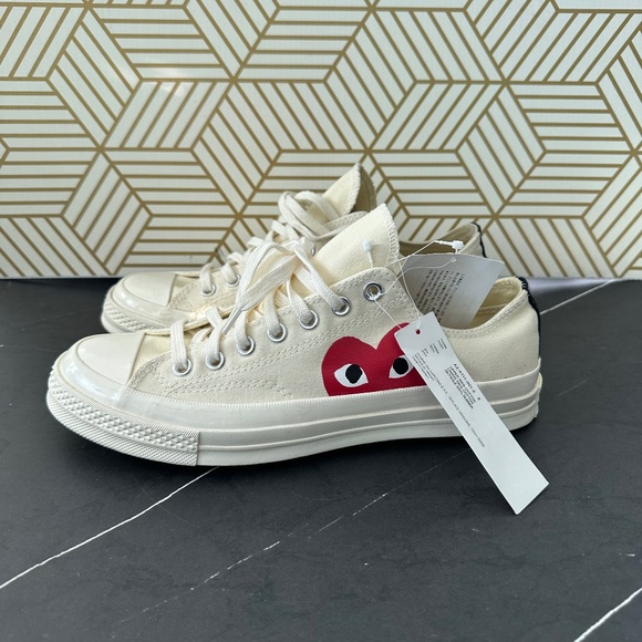COMME DES GARCONS X CONVERSE PLAY SNEAKERS | NEW | SIZE 9 - Picture 1 of 9